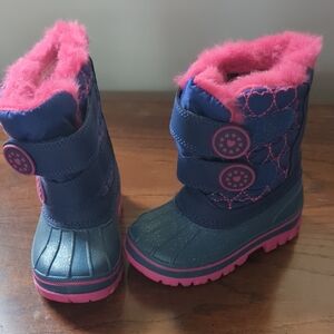 Cat & Jack Pink and Blue Kids Snow Boots